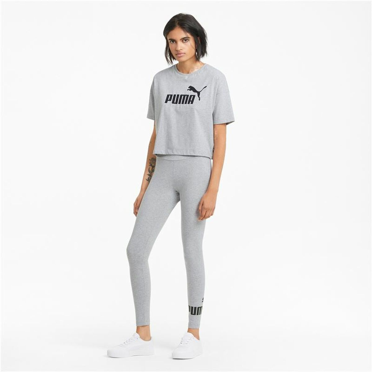 Sport-leggings, Dam Puma Essentials Logo Ljusgrå - 5