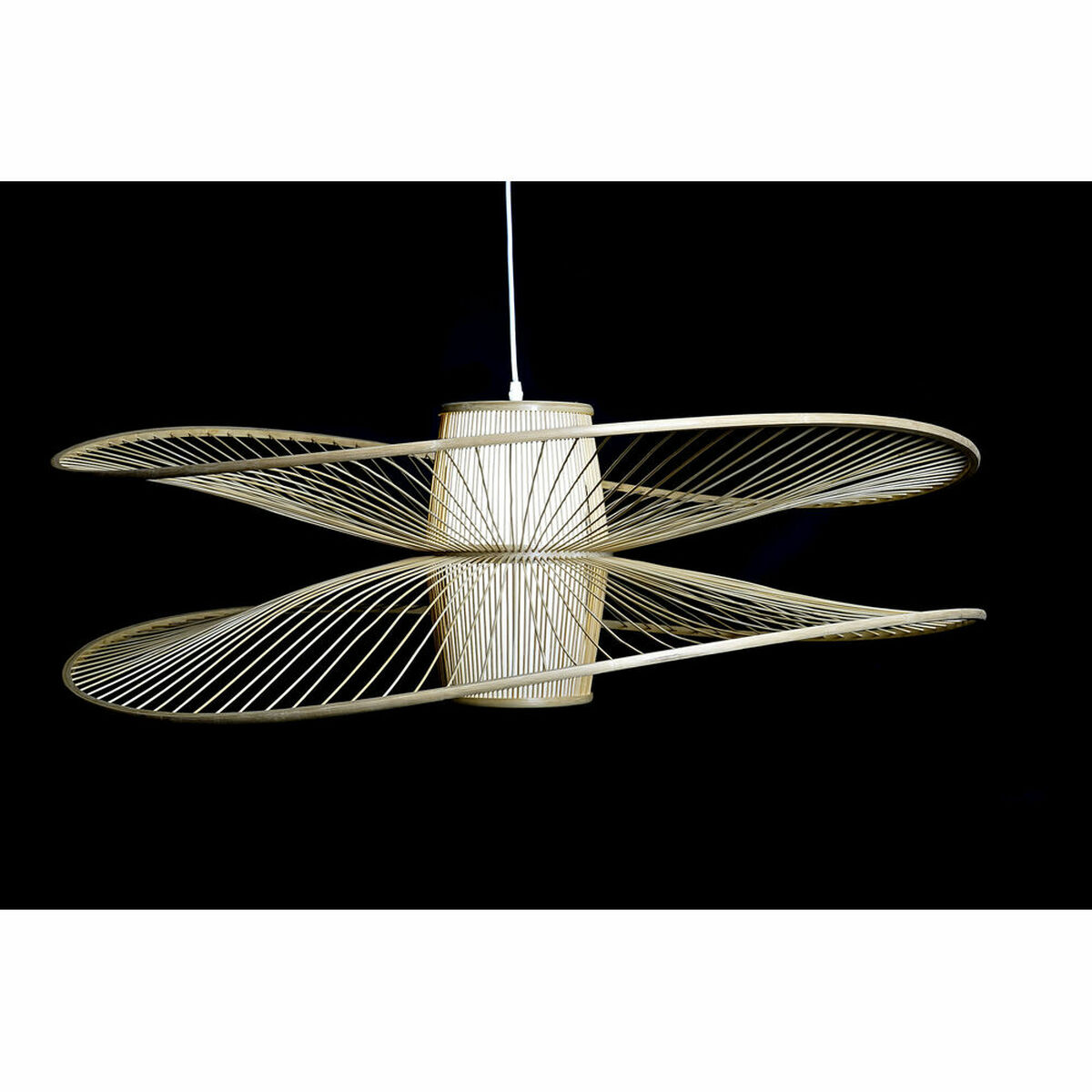 Taklampa DKD Home Decor Vit Naturell Bambu 50 W 100 x 100 x 32 cm - 6