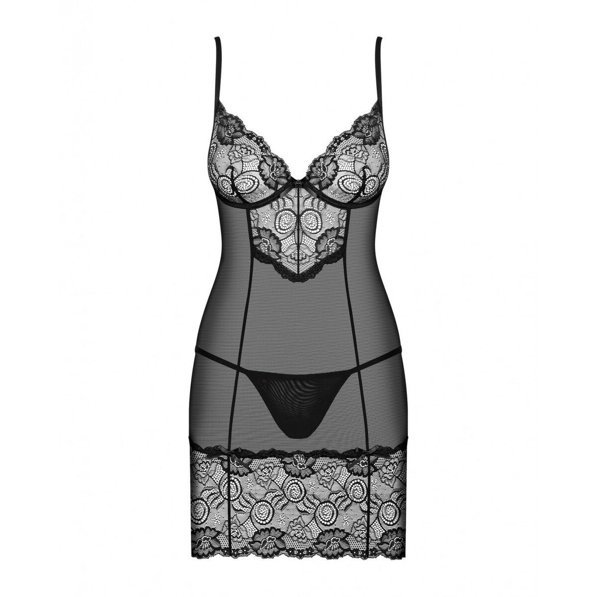 Alluria Linne & Stringtrosa (L/XL) Obsessive Alluria Svart - 5