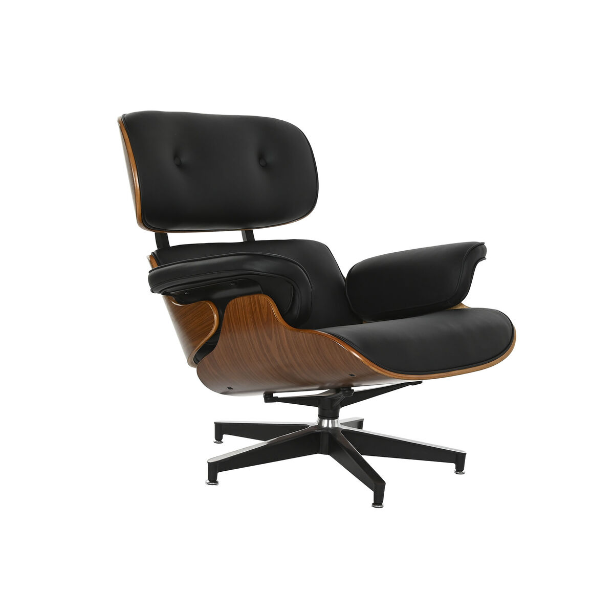 Fåtölj Home ESPRIT Svart Valnöt 89 X 87 X 79 cm
