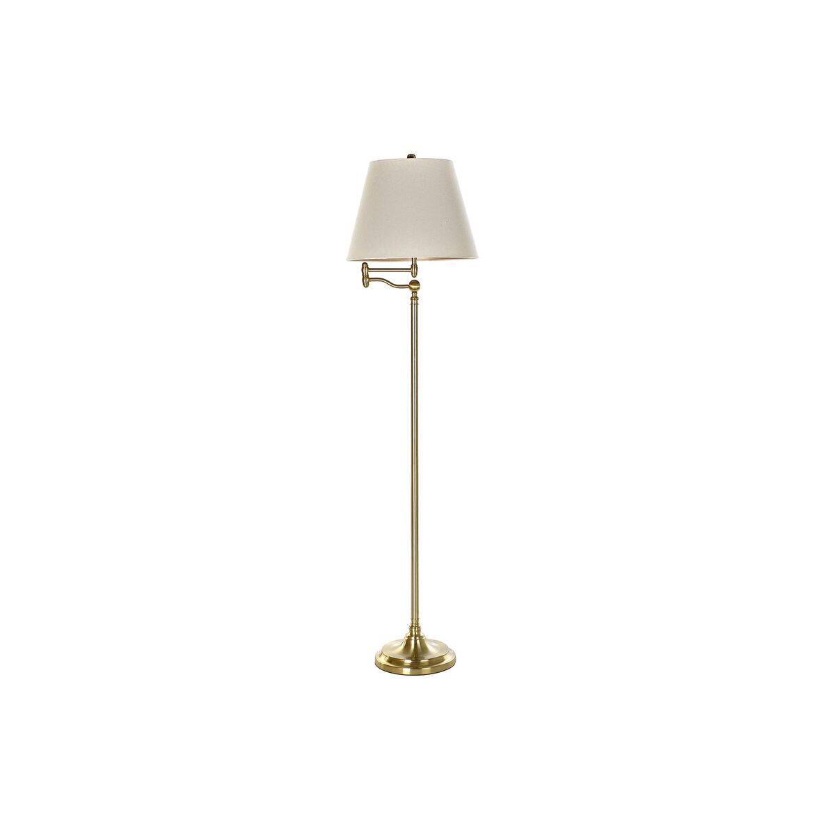 Golvlampa DKD Home Decor Beige Gyllene Metall Polyester (41 x 41 x 160 cm)