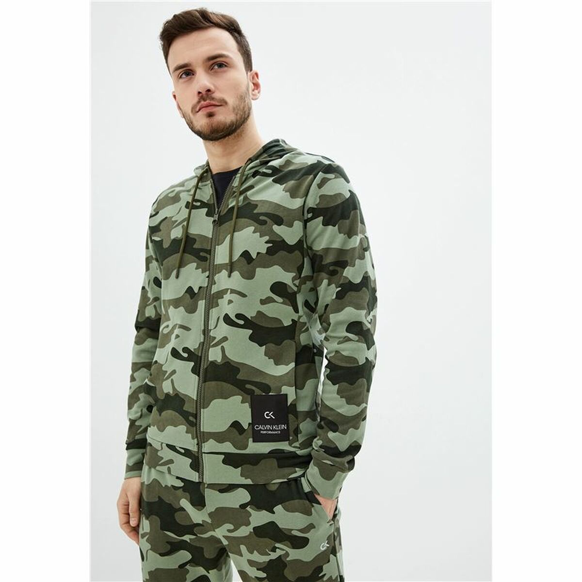 Träningsjacka Herr Calvin Klein Full Zip Grön - 3