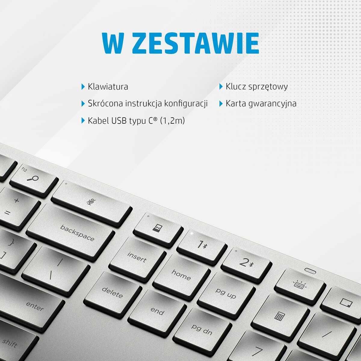 Trådlöst Tangentbord HP 3Z729AA Silvrig - 12