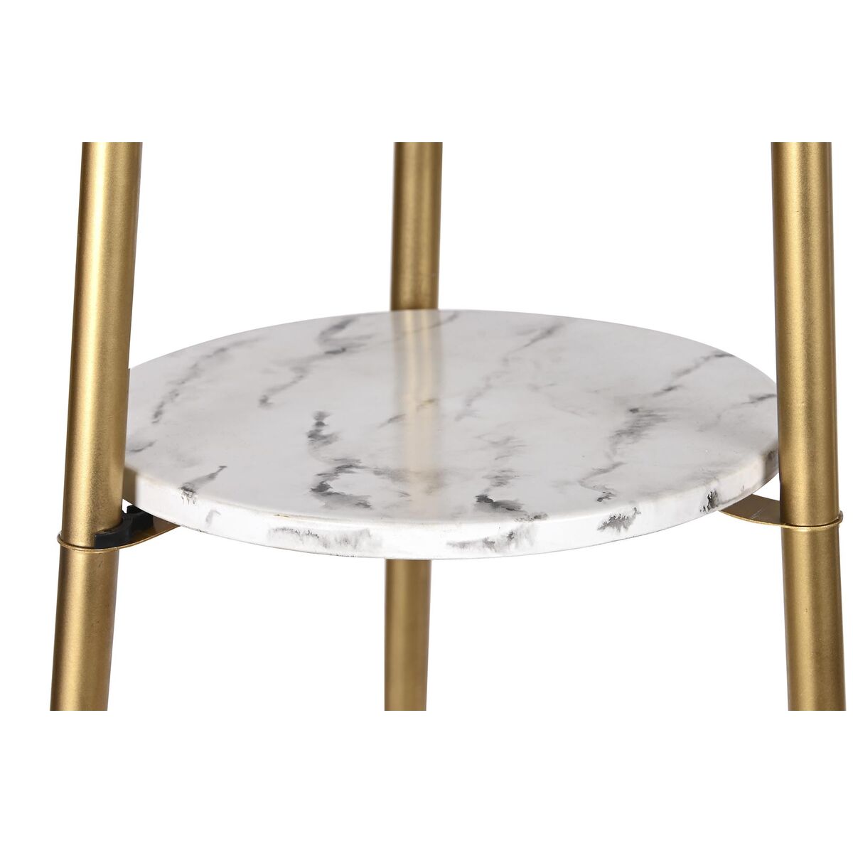 Golvlampa DKD Home Decor Gyllene Metall Polyester Vit 50 W Trä MDF (41 x 41 x 156 cm) - 3