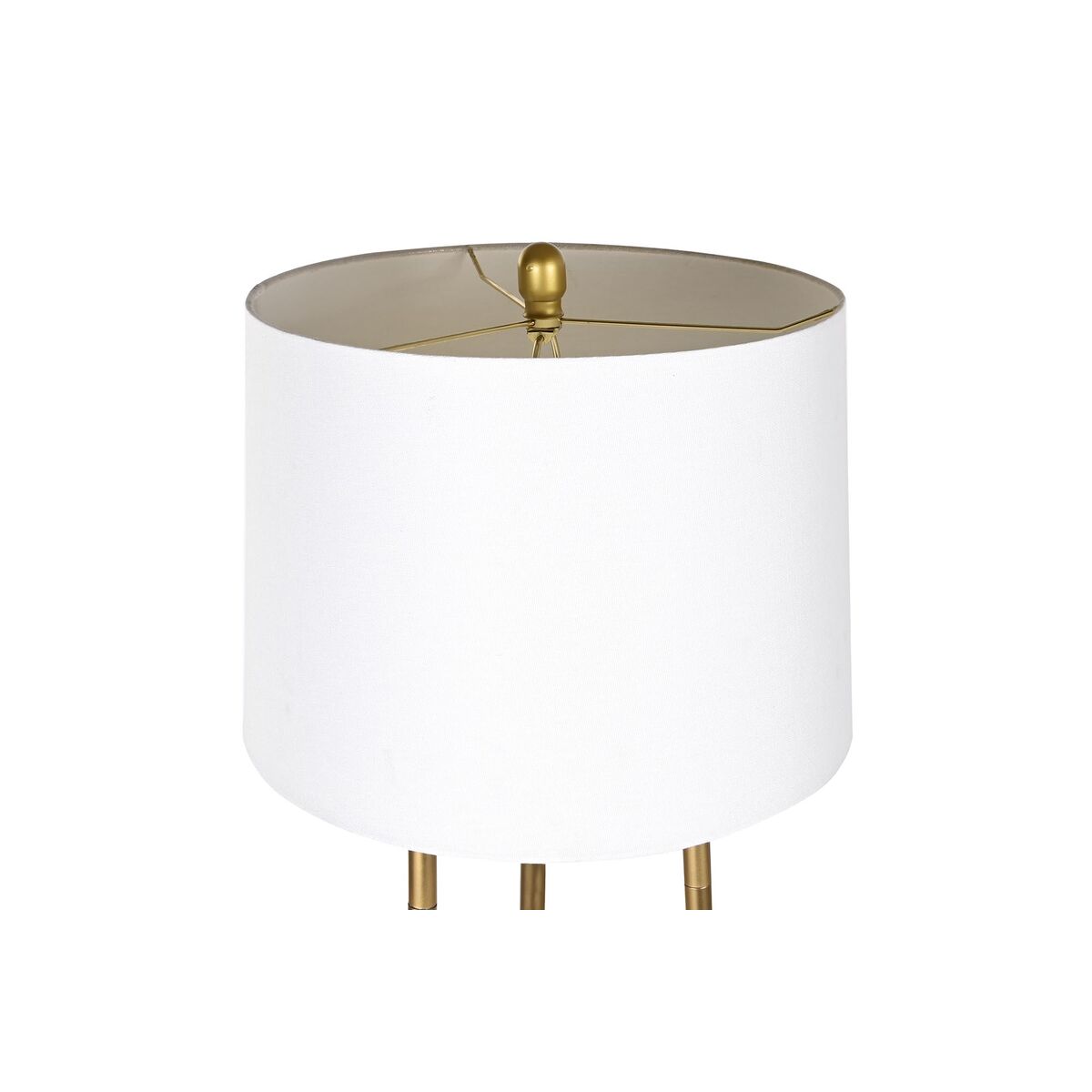 Golvlampa DKD Home Decor Gyllene Metall Polyester Vit 50 W Trä MDF (41 x 41 x 156 cm) - 4