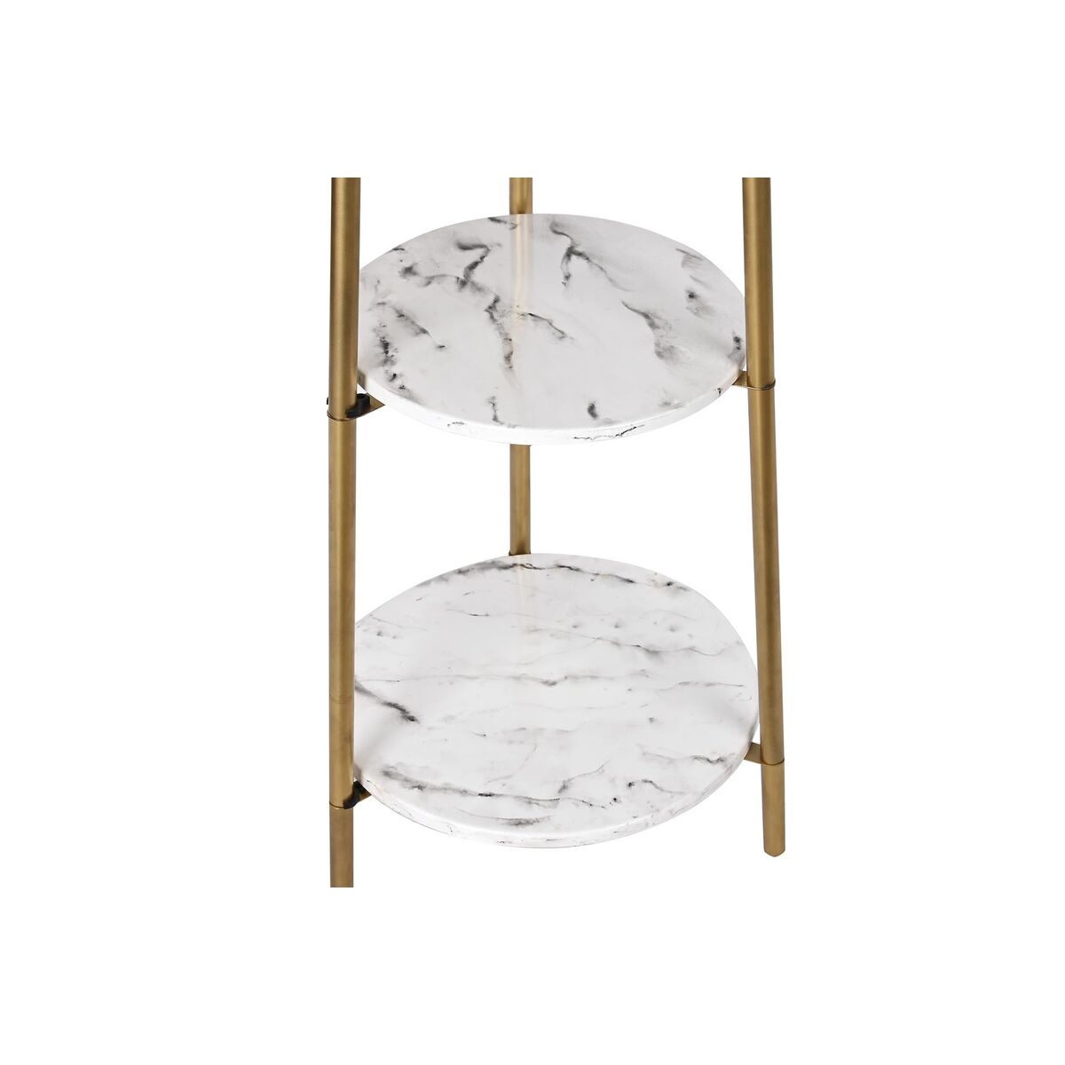 Golvlampa DKD Home Decor Gyllene Metall Polyester Vit 50 W Trä MDF (41 x 41 x 156 cm) - 2