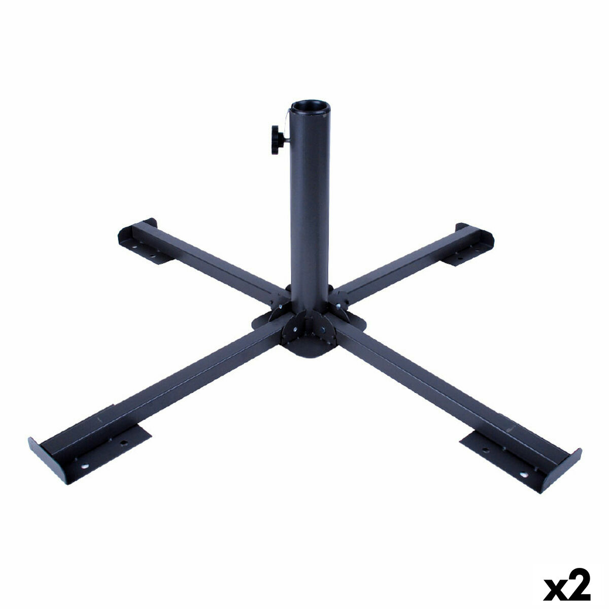 Parasollfot Aktive 86 x 34 x 86 cm Svart Metall (2 antal)