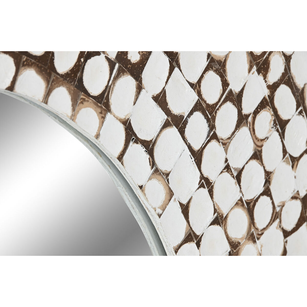 Väggspegel Home ESPRIT Vit Avskalad 120 x 4 x 120 cm - 3