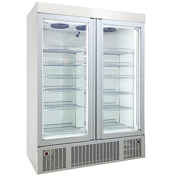 Frys 400 liter med glasdörrar, -2 ° / -25 °C