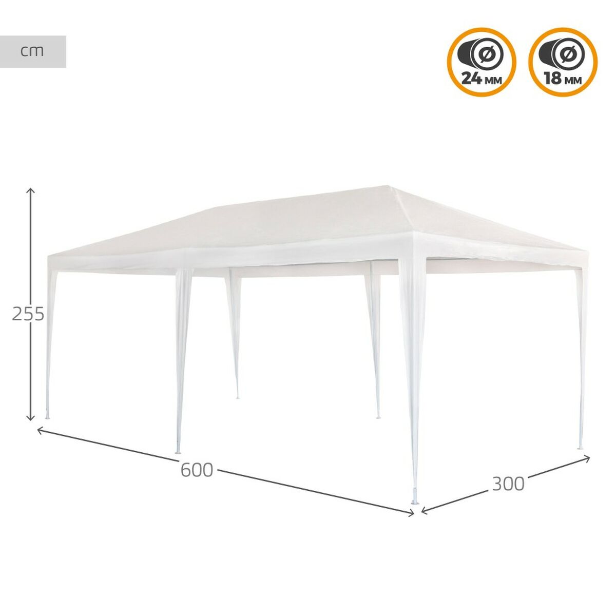 Gazebo Aktive 300 x 255 x 600 cm Metall Vit Plast - 3