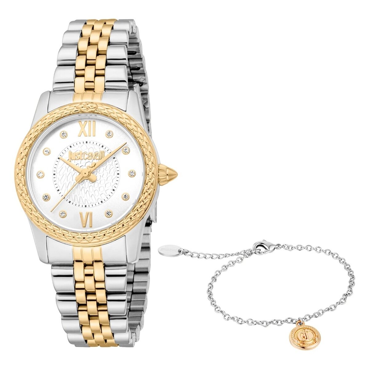 Damklocka Just Cavalli ANIMALIER SPECIAL PACK + BRACELET Gyllene (Ø 30 mm)