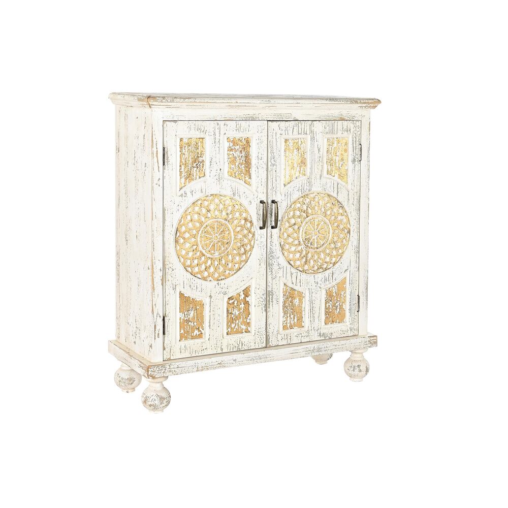 Skänk DKD Home Decor Vit Gyllene Gran Trä MDF 93,5 x 36,5 x 110 cm