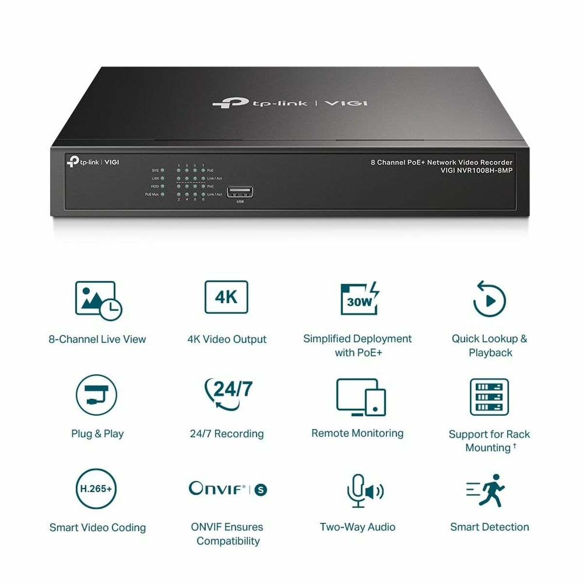 Nätverksvideoinspelare TP-Link VIGI NVR1008H-8MP - 4
