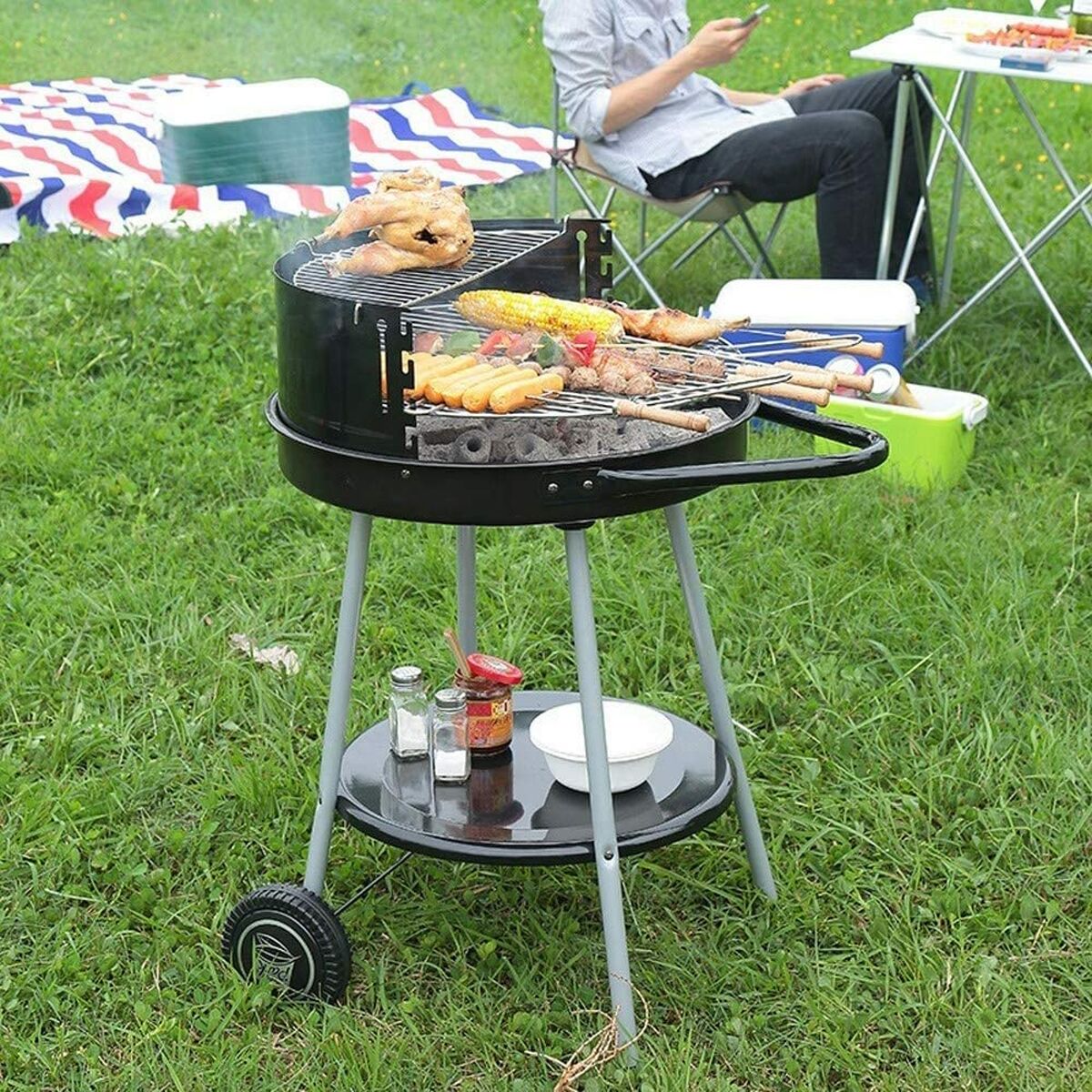 Kolgrill med hjul Grill Svart Ø 51 cm - 3