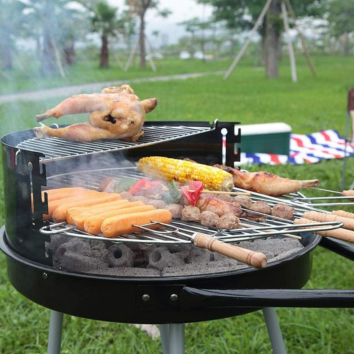 Kolgrill med hjul Grill Svart Ø 51 cm - 2