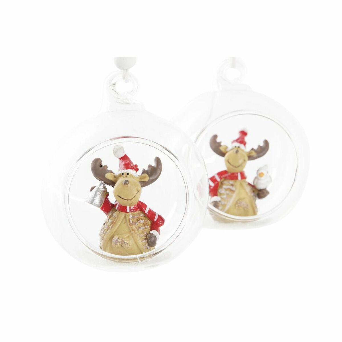 Julgranskula DKD Home Decor Glas Harts Ren (7 x 6 x 8 cm) (4 antal) - 2