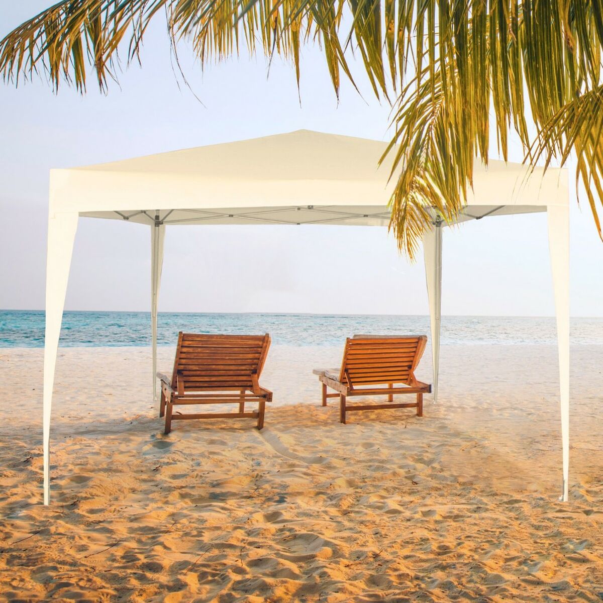 Gazebo Aktive 300 x 240 x 300 cm Stål Kräm Plast - 2