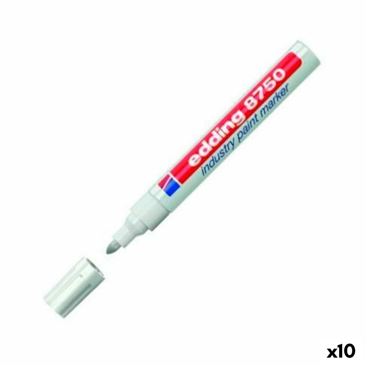 Permanent markörpenna Edding 8750 Vit 10 Delar (10 antal) - 3