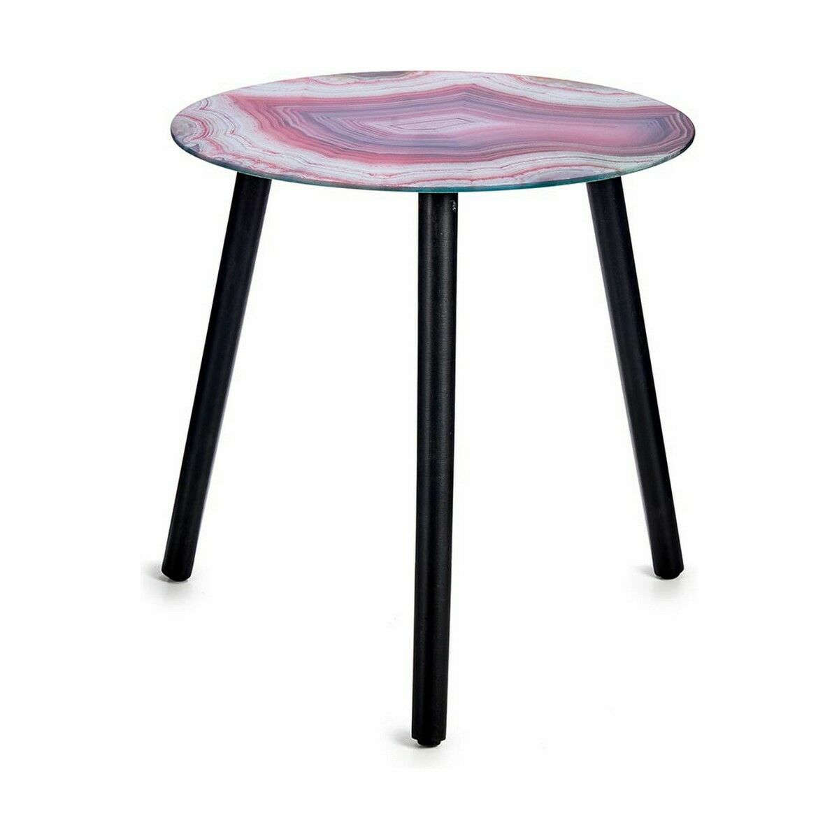 Sidobord Marmor Svart Rosa Glas 40 x 41,5 x 40 cm (4 antal) - 5