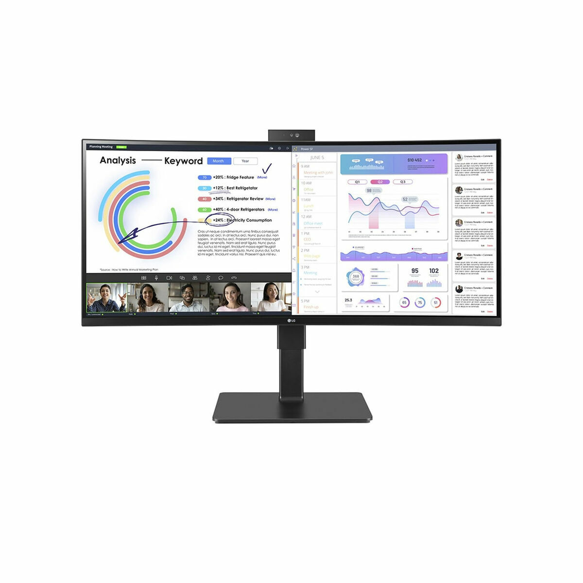 Monitor LG 34BQ77QC-B Wide Quad HD 34" 60 Hz - 8