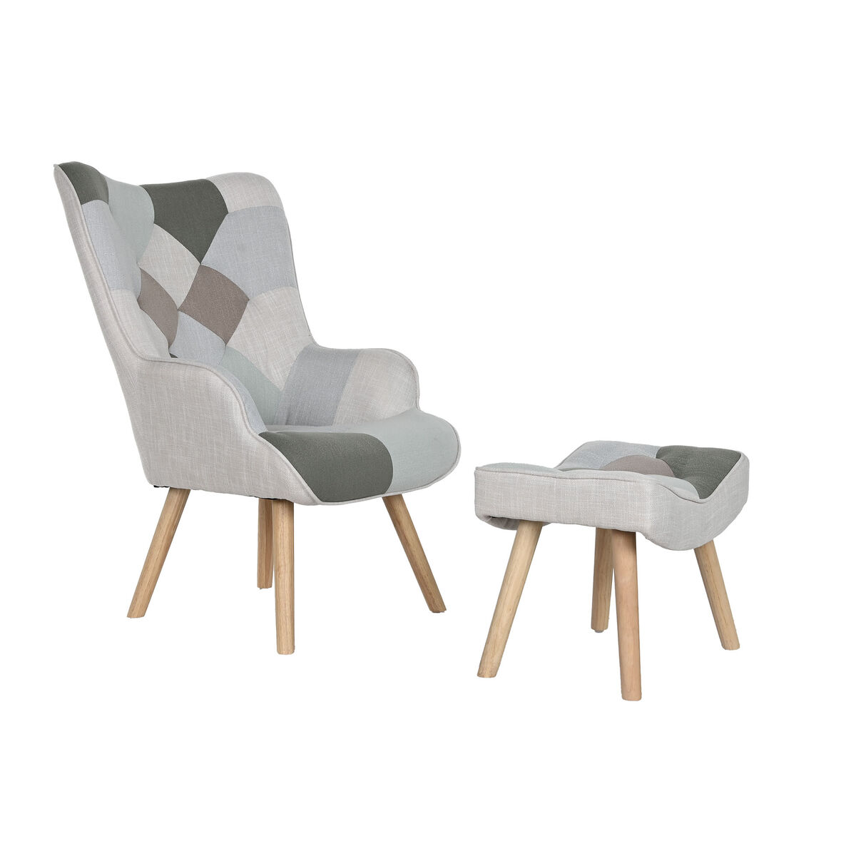 Fåtölj Home ESPRIT Polyester Metall Trä MDF 68 X 78 X 95 cm