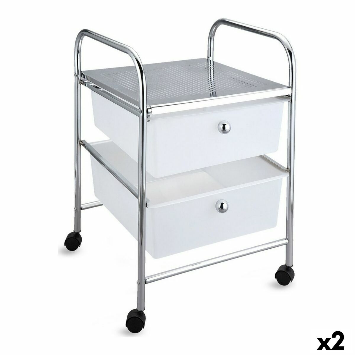 Byrå Confortime Metall Med hjul Plast 33 x 32,5 x 45,5 cm (2 antal)
