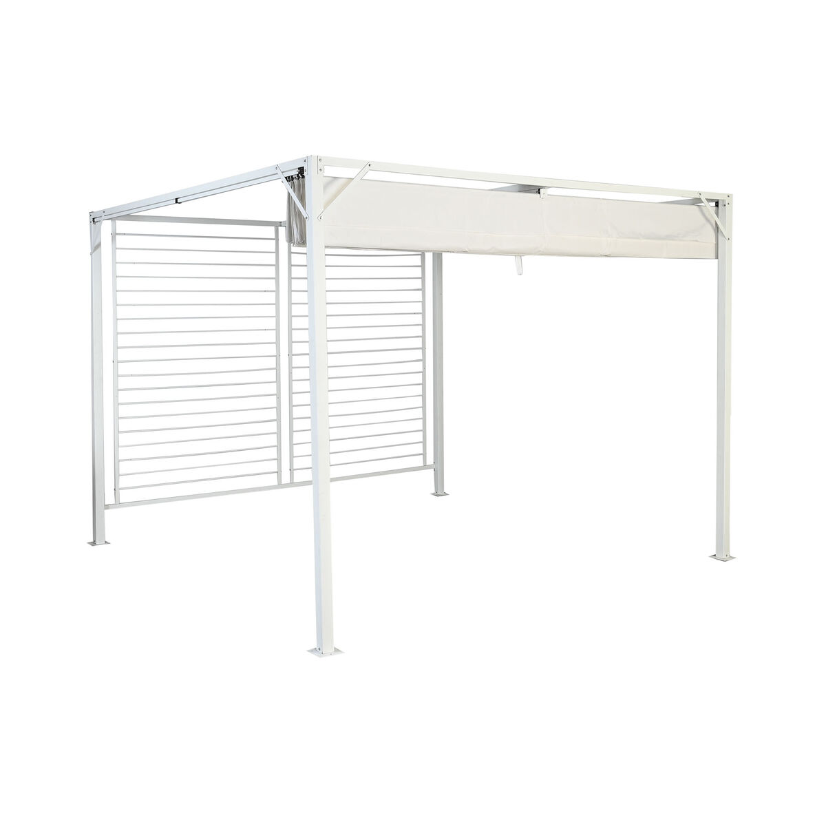 Pergola DKD Home Decor Vit 296 x 296 x 225 cm Stål - 4