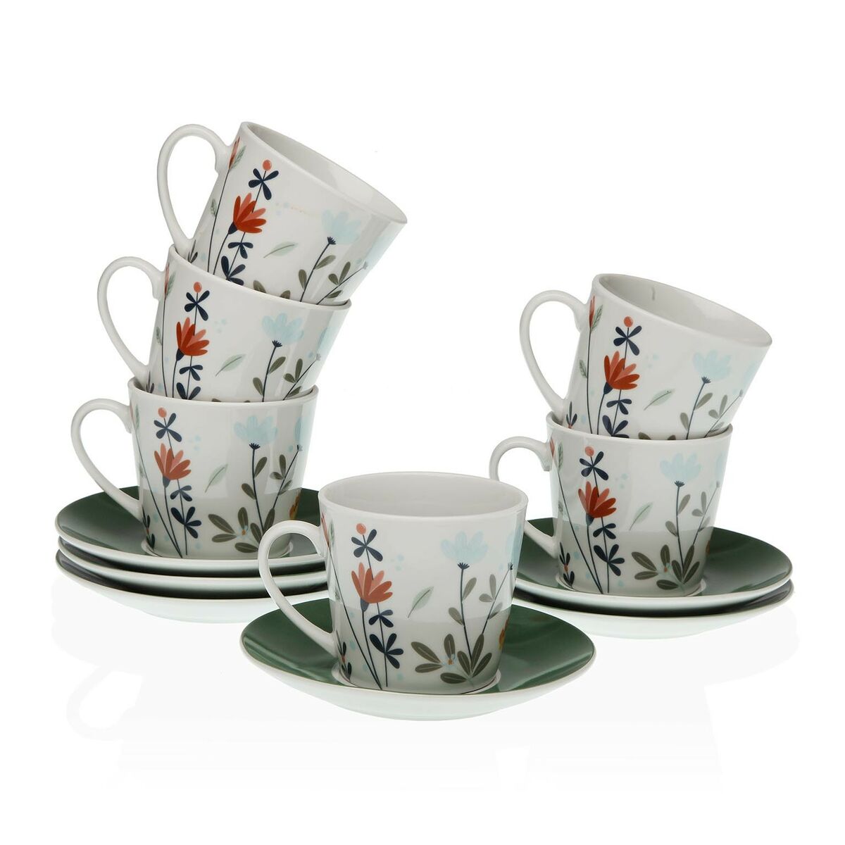 Set med koppar och fat Versa Selene Te (2 antal) (Renoverade A)