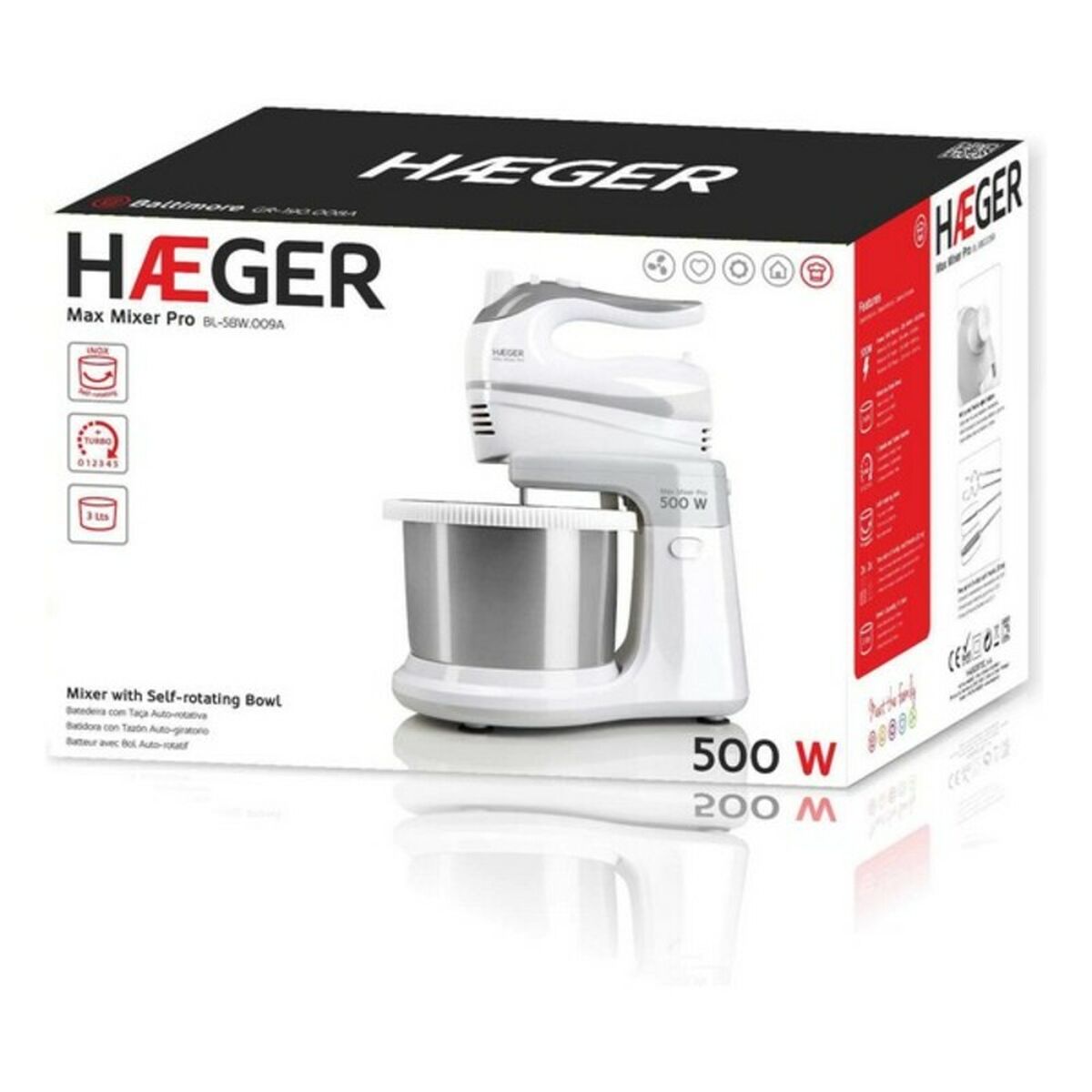 mixer-knådmaskinen med skål Haeger BL-5BW.009A MAX MIXER PRO 500 W 3 L Multicolour - 2
