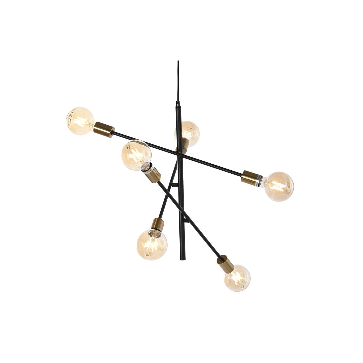 Taklampa DKD Home Decor 60 x 52 x 50 cm Svart Gyllene Metall 50 W - 6