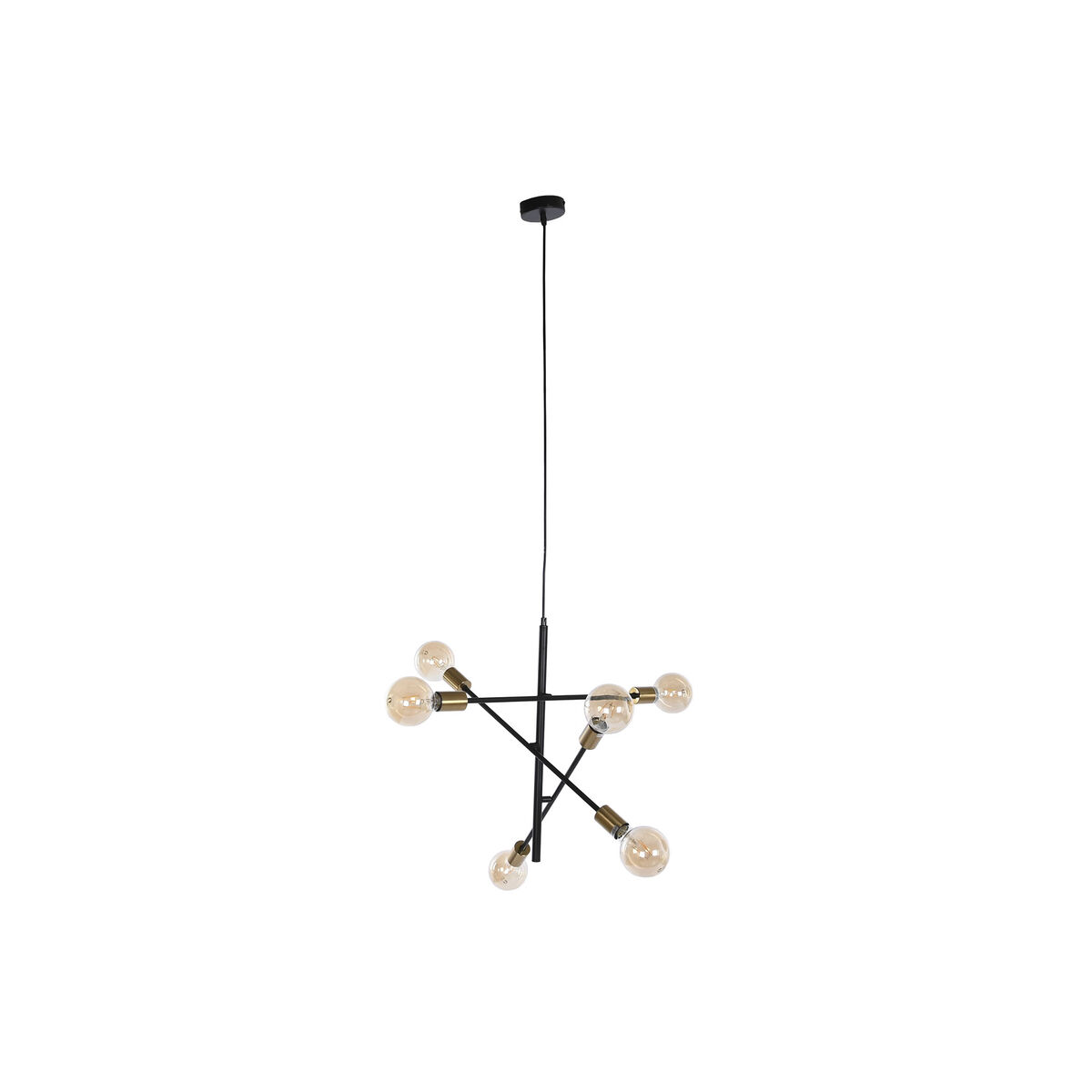 Taklampa DKD Home Decor 60 x 52 x 50 cm Svart Gyllene Metall 50 W - 4