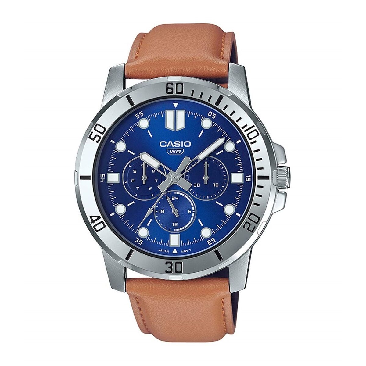 Herrklocka Casio DIVER MULTIFUCTION STEEL, TAN BROWN LEATHER - BLUE Beige (Ø 45 mm) - 3