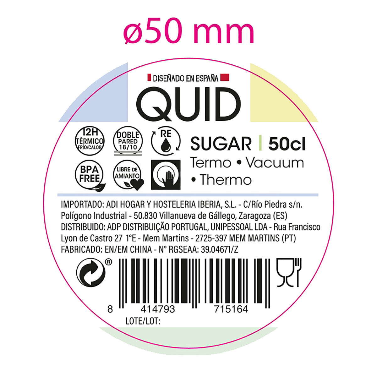 Termos Quid Sugar Blå Metall 500 ml - 6