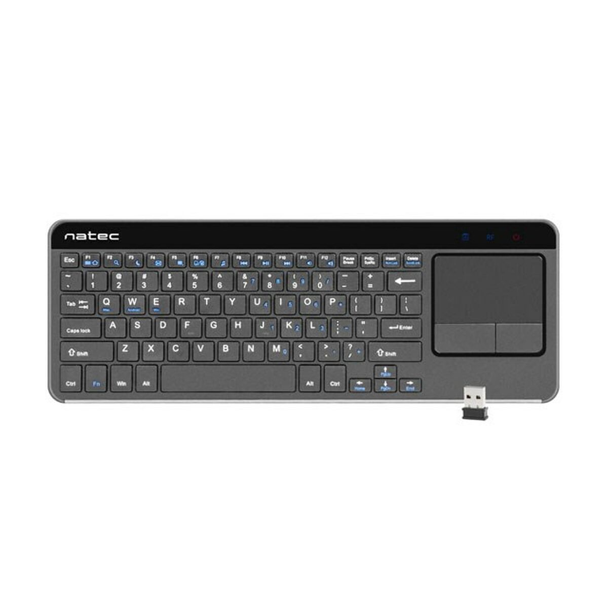 Tangentbord Natec NKL-0968 Svart Grå Svart/Silvrig Engelska EEUU QWERTY