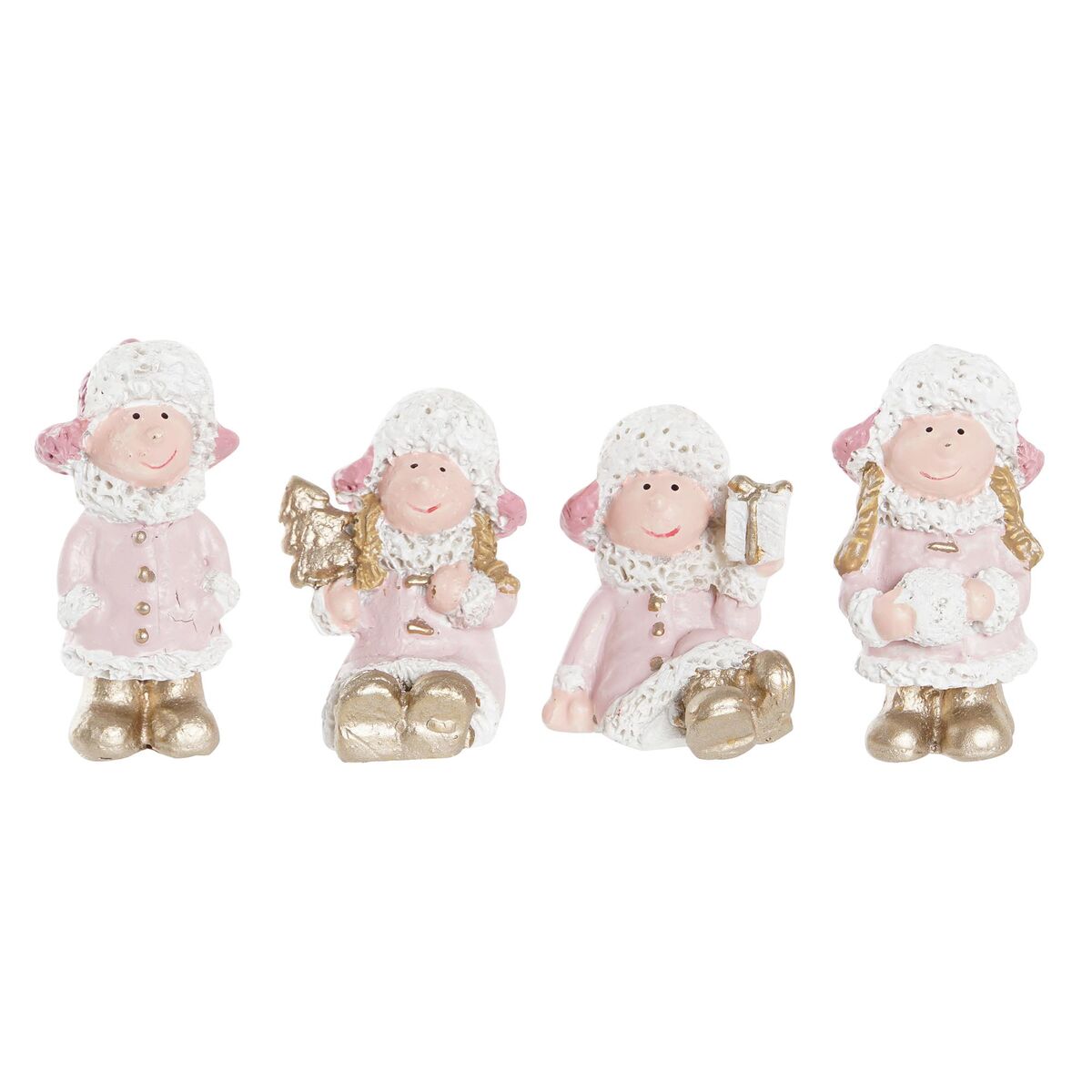 Julgranskula DKD Home Decor Harts Ängel (3,5 x 2,5 x 4 cm) (4 antal)