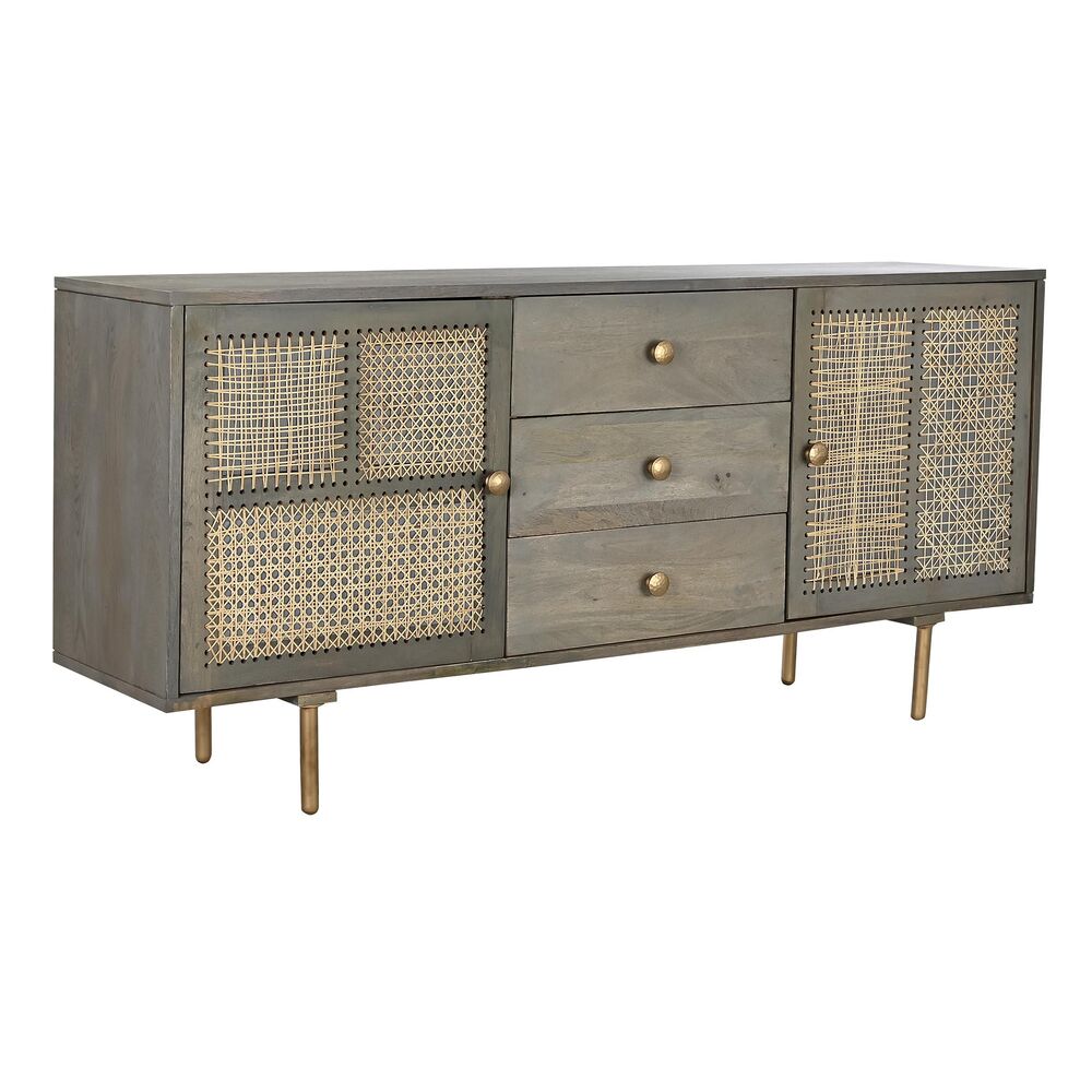Skänk DKD Home Decor Grå Naturell Mangoträ Trä MDF 160 x 40 x 75 cm