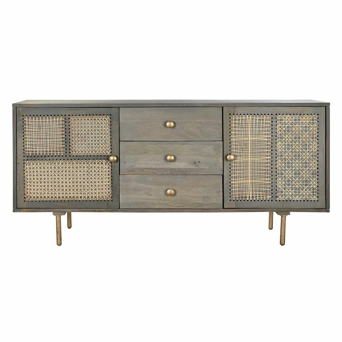 Skänk DKD Home Decor Grå Naturell Mangoträ Trä MDF 160 x 40 x 75 cm - 11
