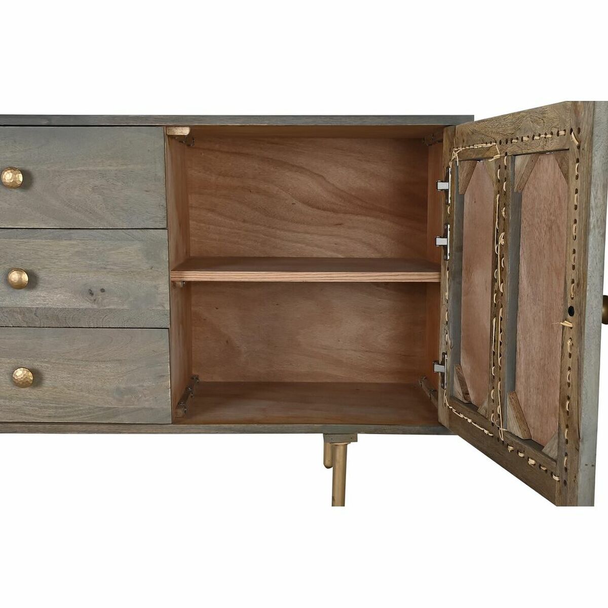 Skänk DKD Home Decor Grå Naturell Mangoträ Trä MDF 160 x 40 x 75 cm - 13