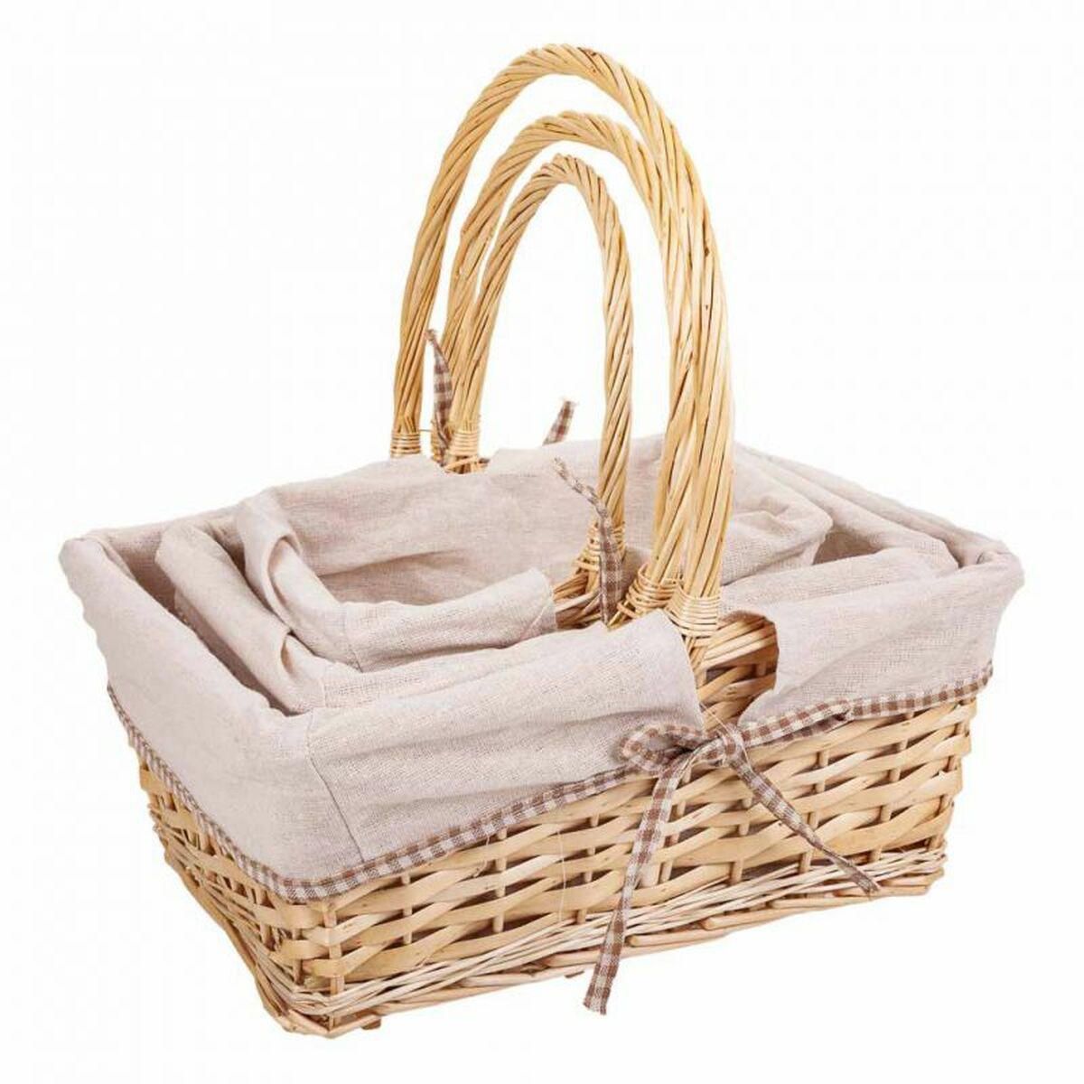 Korg - set Alexandra House Living vide Pilträ Naturell 3 Delar - 3