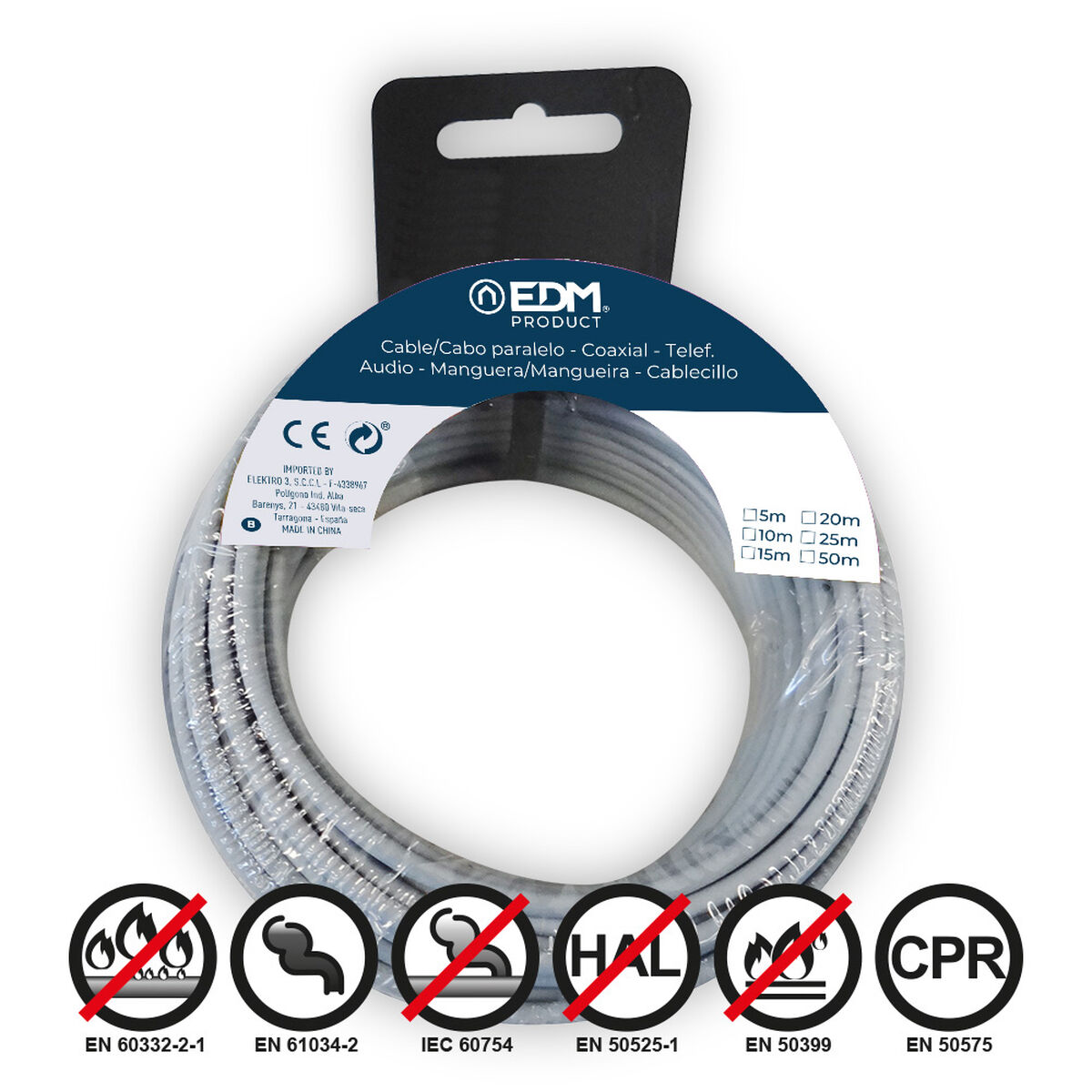 Kabel EDM 28474 Grå 2,5 mm 25 m - 4
