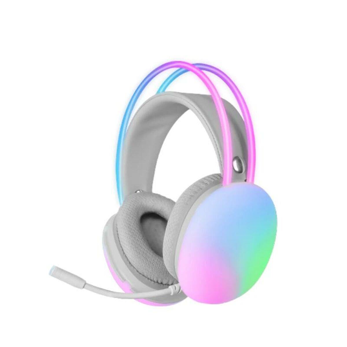 Hörlurar med Mikrofon Mars Gaming MH-GLOW Rosa RGB - 5