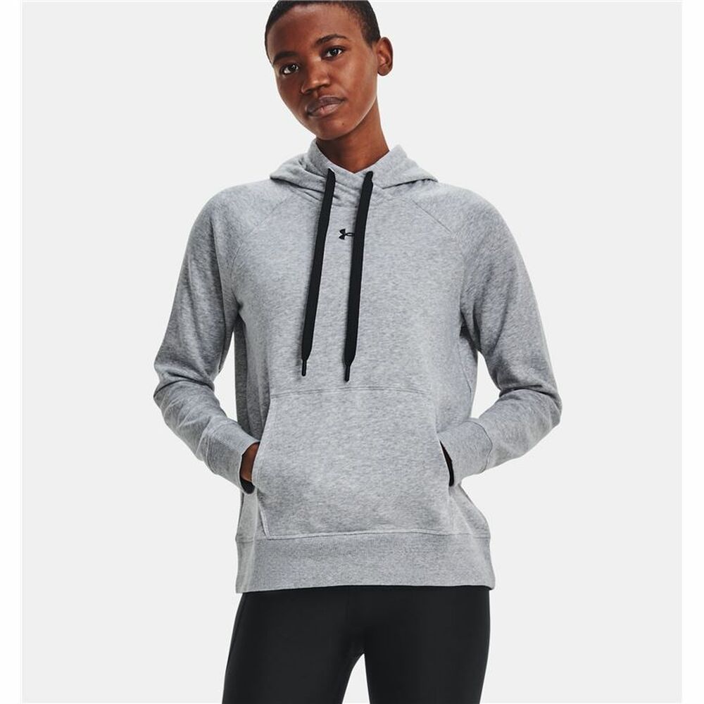 Tröja med huva Dam Under Armour Rival Grå - 7