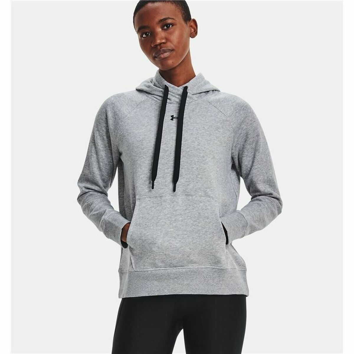 Tröja med huva Dam Under Armour Rival Grå - 15