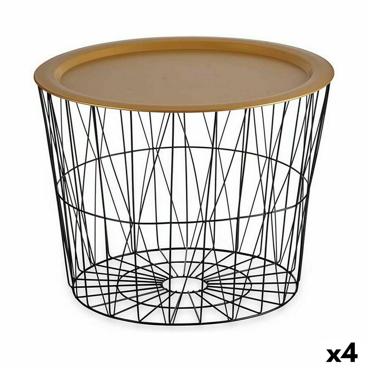 Sidobord Gift Decor Svart Gyllene 62 x 45,5 x 62 cm (4 antal)