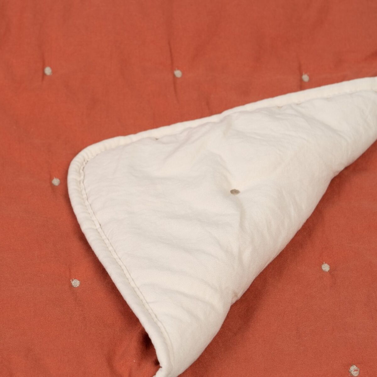 Sängöverdrag 270 x 280 cm Beige Mörkröd - 4