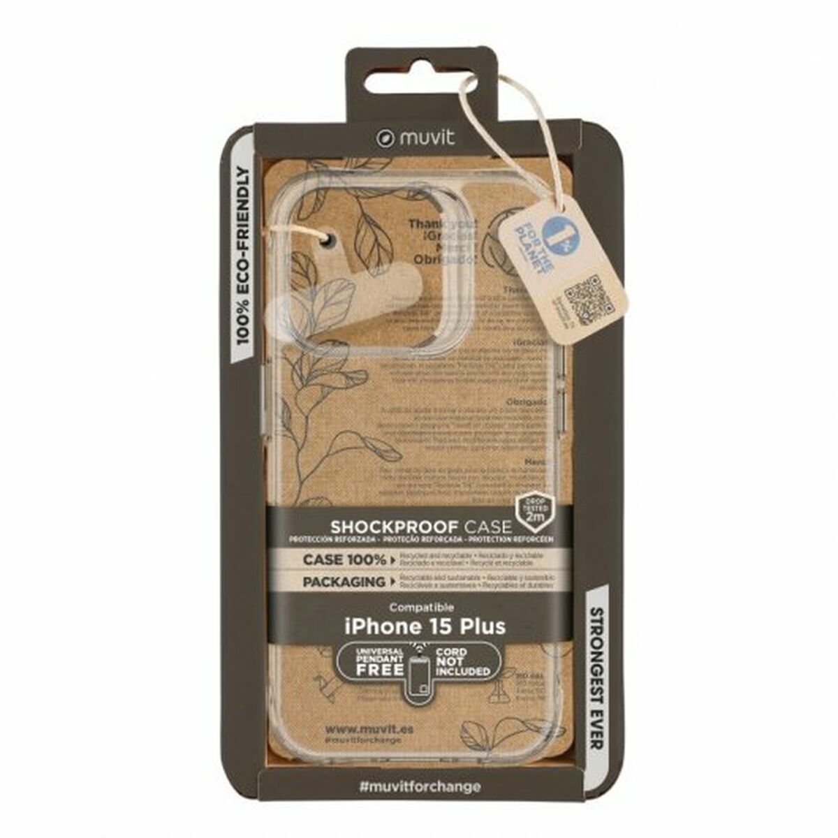 Mobilfodral Muvit iPhone 15 Plus Transparent Apple - 5