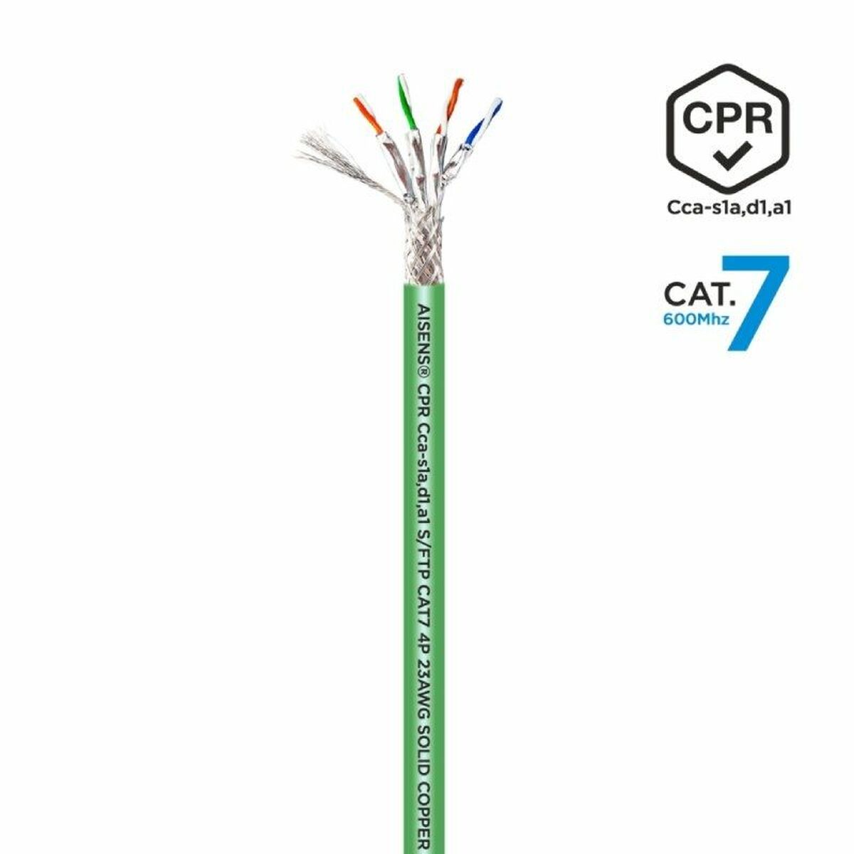 Nätkabel FTP Styv Kategori 7 Aisens AWG23 Grön 305 m - 3
