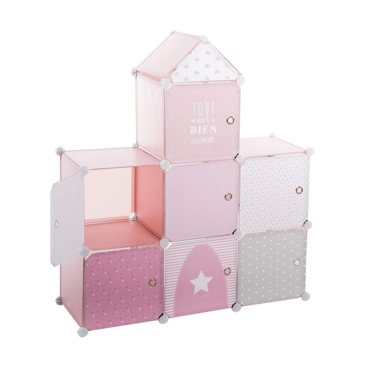 Bokhylla Atmosphera Pink Castle Barn Modulär polypropen (95,5 x 32 x 109 cm) - 5