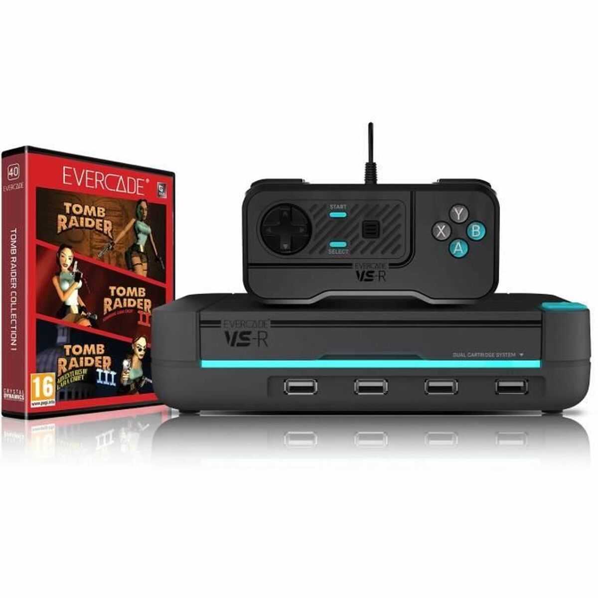 Datakassett Just For Games Evercade VS-R + Tomb Raider Collection 1 - 2
