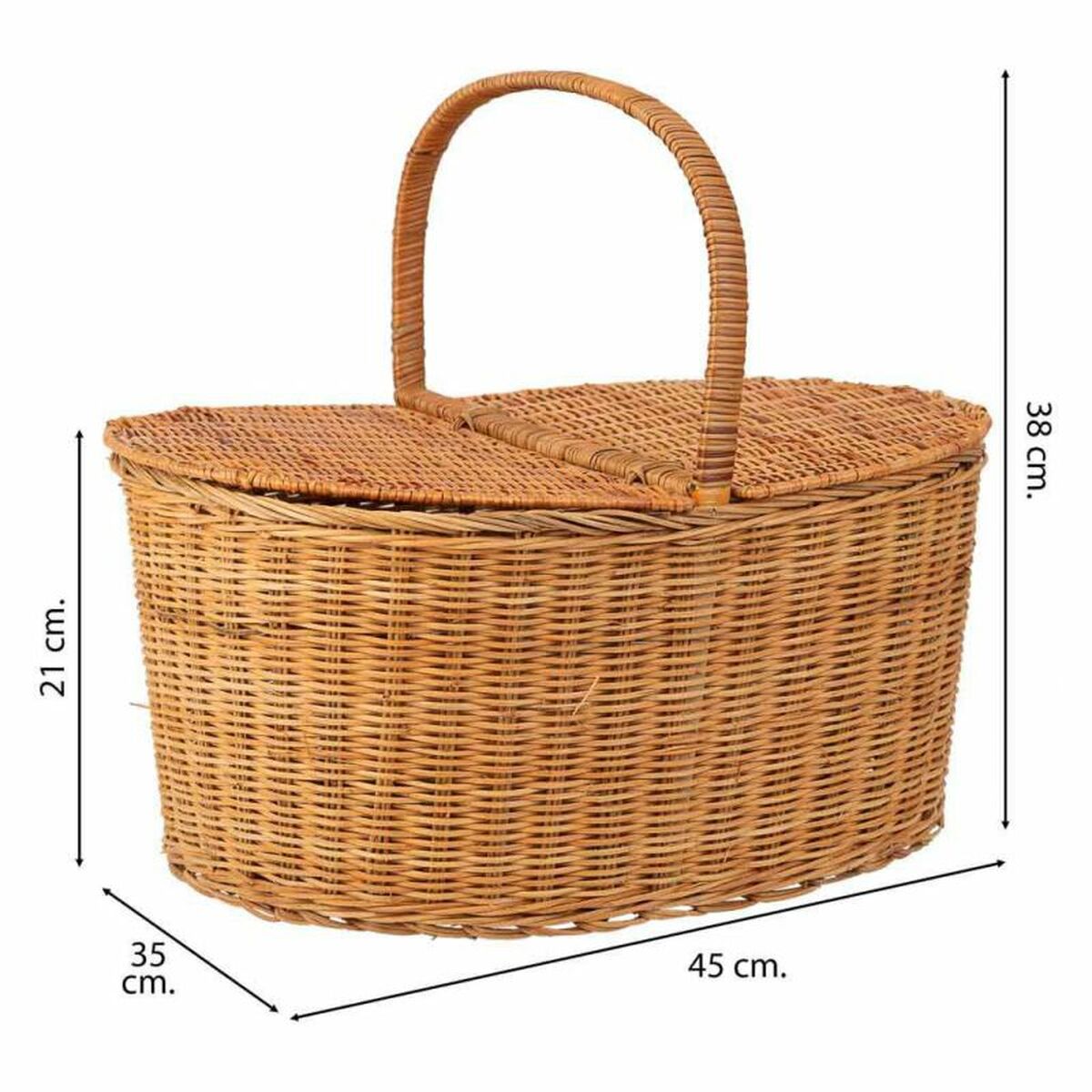 Picknickkorg Alexandra House Living vide 35 x 38 x 45 cm Naturell - 4